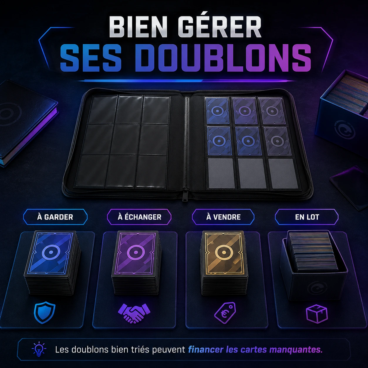 Infographie pour bien gérer ses doublons de cartes Pokémon